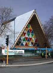 Chch: Cardboard Cathedral construction