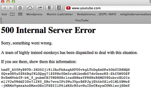 Schräge Fehlermeldung von Youtube