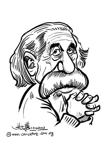 Albert Einstein digital caricature