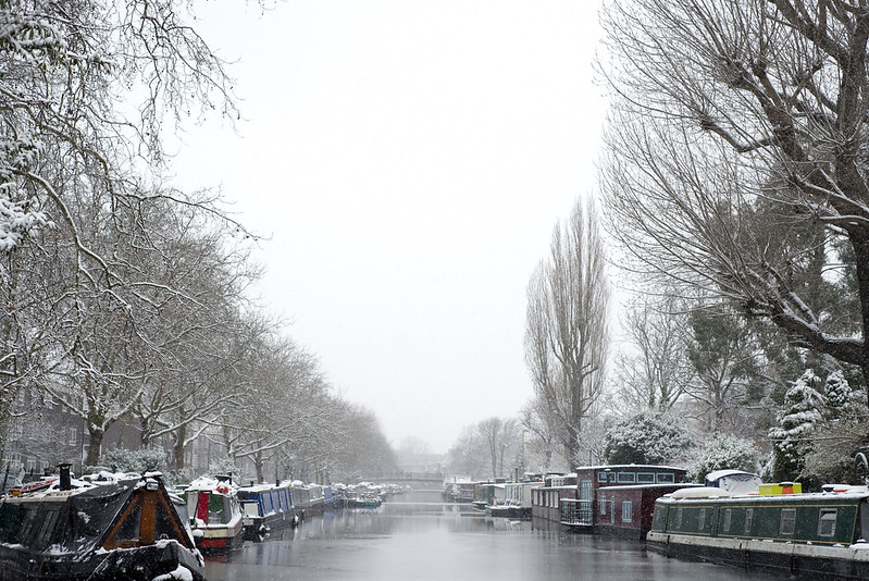 Snow in Little Venice, Maida Vale London