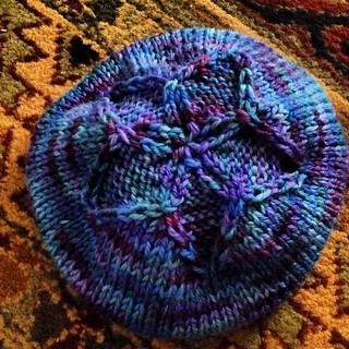 Steven Hodell's Chemo Cap - I altered my 4-Pointed Halo pattern (created for Halos of Hope) into a 5-Pointed Star for this male breast cancer fighter.