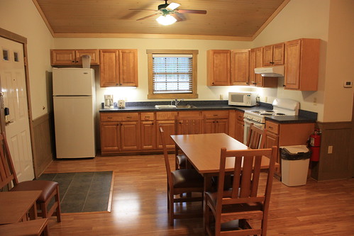 This is the kitchen area of the three bedroom cabin (Cabin 35) at Douthat State Park.