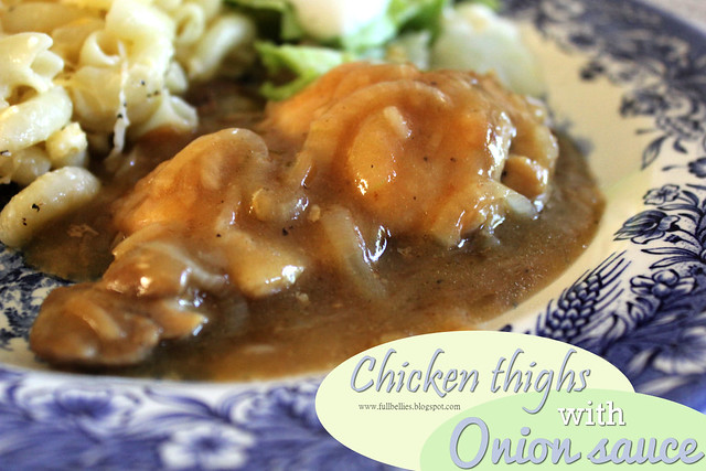 Chicken thighs with onion sauce