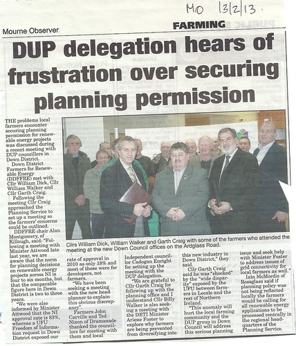 13th Feb 2013 working with the DUP to help farmers 