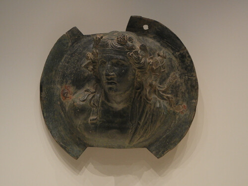 DSCN7269 _ Roundel with Dionysos, Greek, 150-125 B.C., Getty Villa, July 2013
