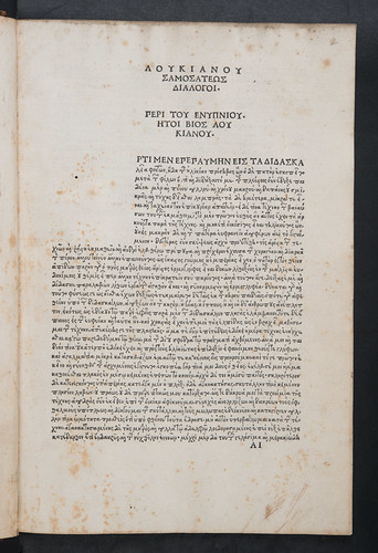 Caption title in Lucianus Samosatensis: Dialogi. Epistolae [Greek]