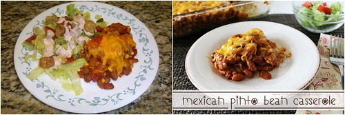Mexican Pinto Bean Casserole before and after Collage.
