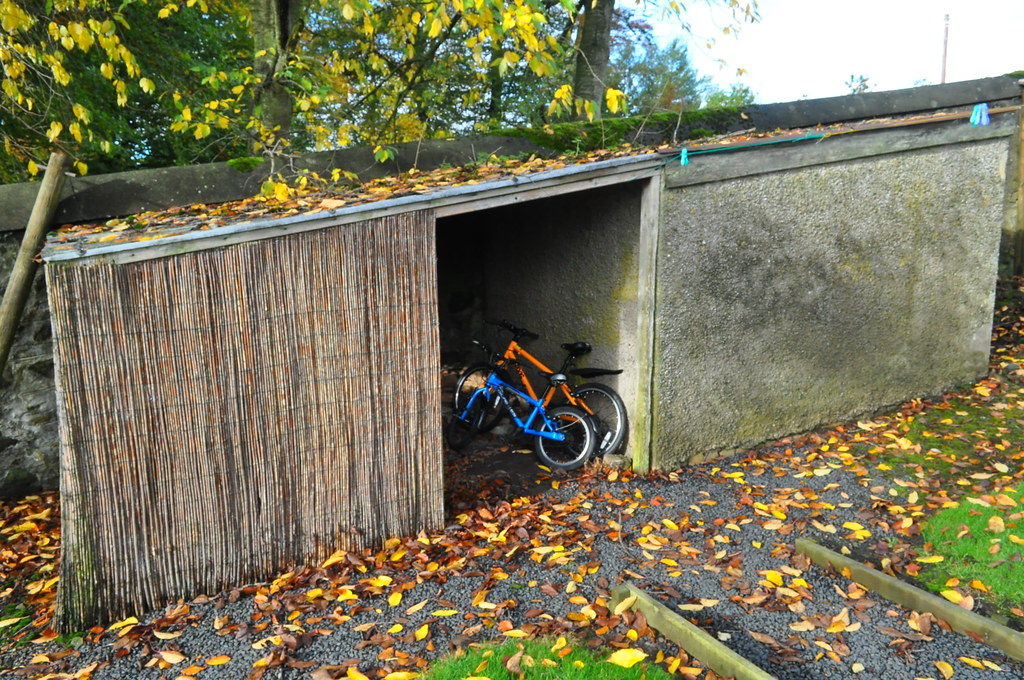 Bike storage at West Lodge Mellerstain House