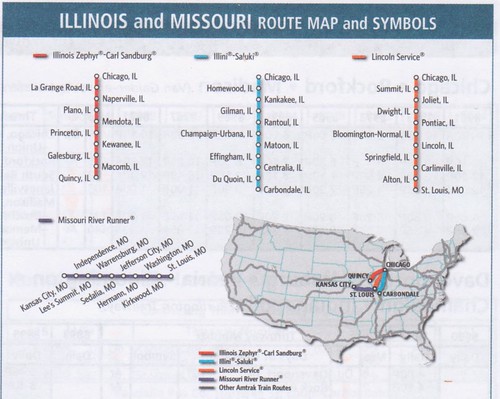 Amtrak 2012 Illinois Service Map