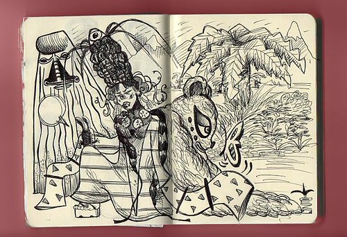 sketchbook stories// MissJapaloo and the rabbit by red ketepo