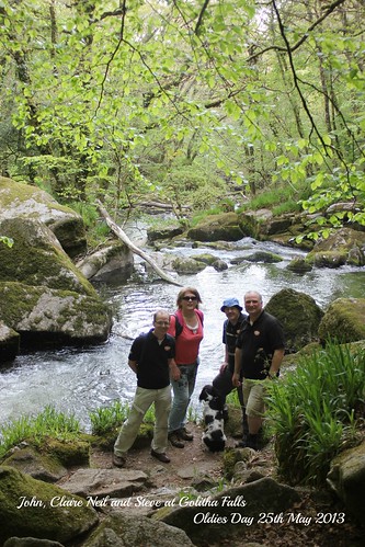 Finish! Golitha Falls - John, Claire, Neil and Steve by Stocker Images