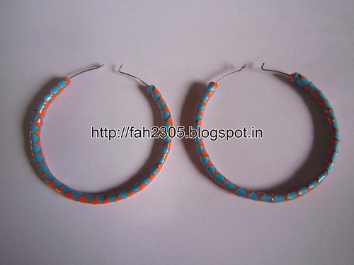 Handmade Jewelry - Paper Hoop Earrings  (9) by fah2305