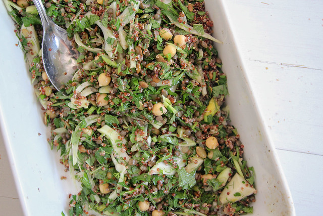 lentil, quinoa + greens salad