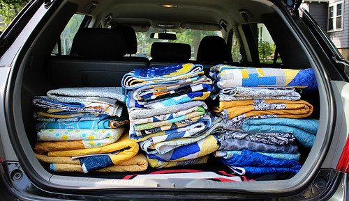Trunk full of quilts