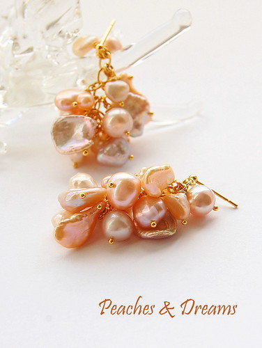 Peaches & Dreams Earrings. by gemwaithnia