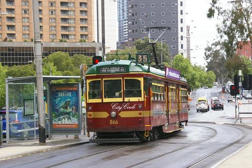 W5-class Melbourne tram in Nicholson St,Melbourne, Victoria, Australia /Oct 3, 2013