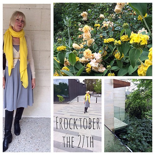 #frocktober the 27th and I'm frocking on because of your support! We went to #heidemoma this afternoon...beautiful art and gardens! Feeling inspired. Thanks #metalicus for this fab frock.