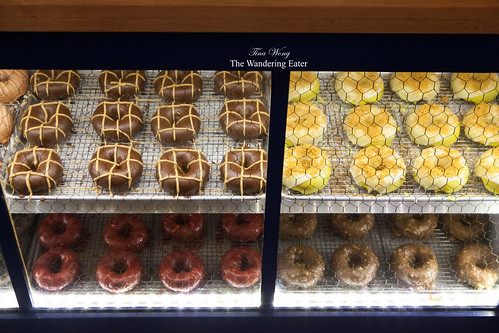 Fancy donuts on display