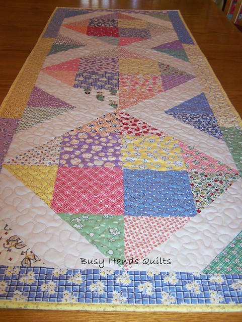 1930s Repro Disappearing 16 Patch Table Runner