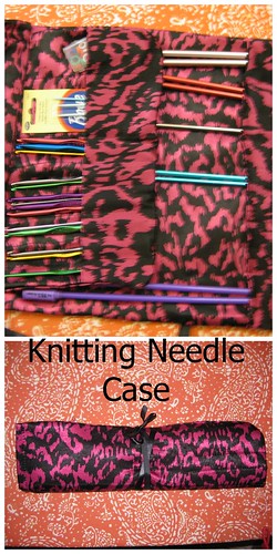 leopard knitting needle case