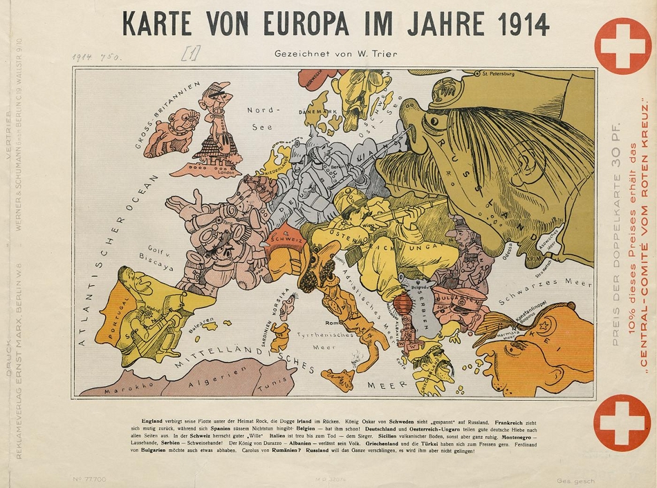Cartoon Map of Europe in 1914