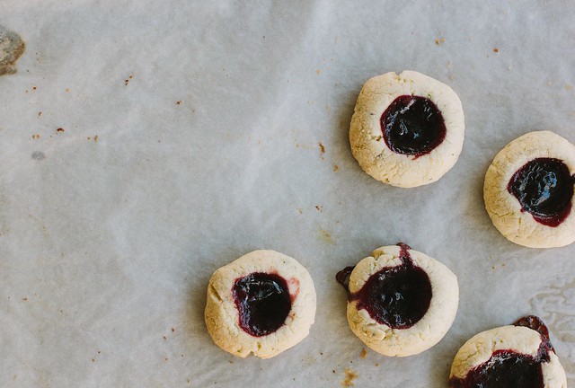 thyme + black cherry jam drop cookies