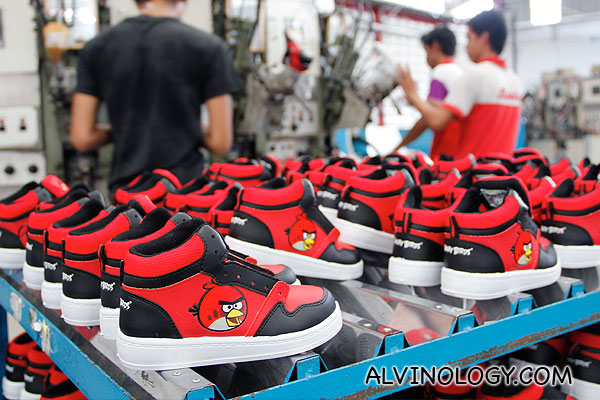 Completed Angry Birds shoes 