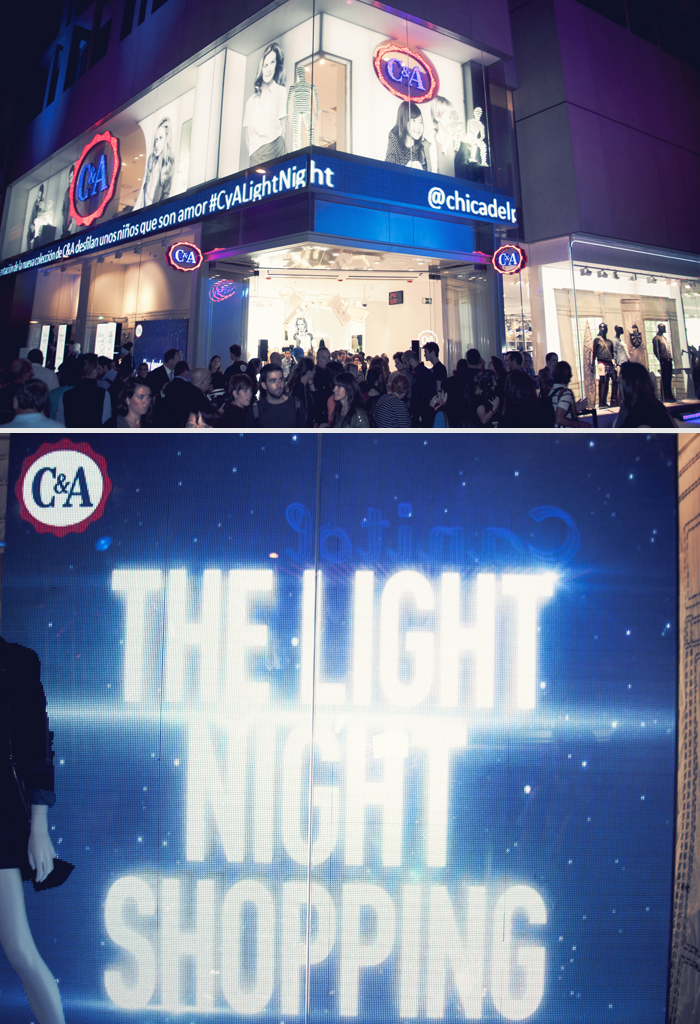 the light night shopping C&A opening gran via madrid barbara crespo ambassador outfit fashion bloggers
