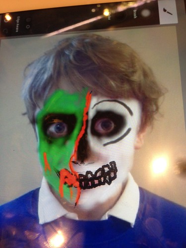 Tablet sketch of predlet 2.0 face painting before 1st ever attempt