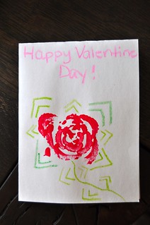 Valentine's DAy Celery Rose Print Card