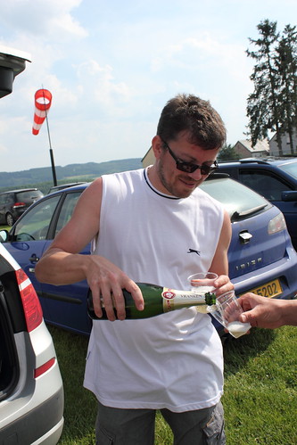 Champagne to celebrate a successful jump