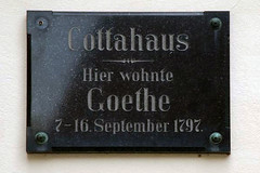 Stone plaque telling that Goethe lived here