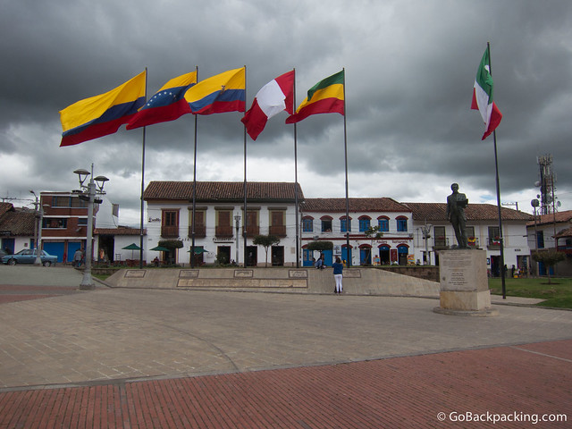 Plaza Independiente in the city of Zipaqueria north of Bogota