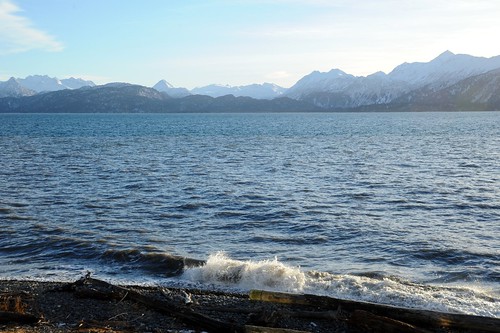 A winter's day, waves crashing, Land's End, Kachemak Bay, Homer, Alaska, USA by Wonderlane