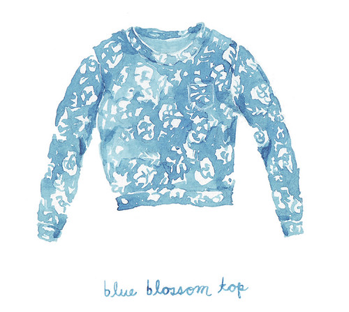 watercolor wardrobe | blue blossom top