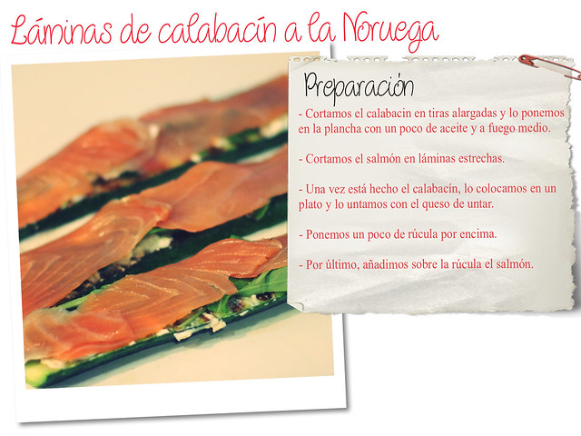 Receta: Láminas de calabacín con salmón