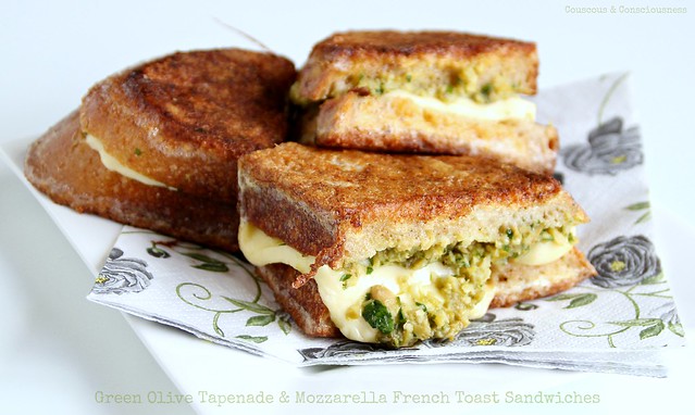 Green Olive Tapenade & Mozzarella French Toast Sandwiches 1