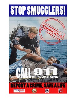 This poster, based on a submission to the Coast Guard Art Program, illustrates the 11th District Coast Guard's anti-smuggling and panga awareness campaign. (Graphics by Petty Officer 1st Class Adam Eggers)