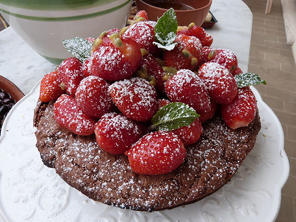 torta caprese aux fraises
