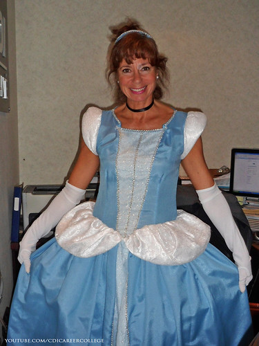 CDI College Laval Campus Halloween Costumes and Decoration Themes - Snow White in a Beautiful Light Blue Dress
