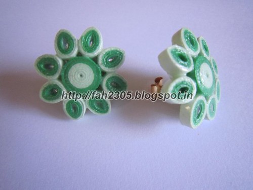 Handmade Jewelry - Paper Quilling Flower Stud Earrings (4) by fah2305