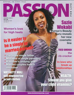 Suzie Wokabi of Kenya featured on Passion magazine. She promotes the beauty of the African woman. by Pan-African News Wire File Photos