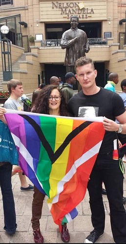 Placing Gay &nbsp;Flag at Mandela Memorial