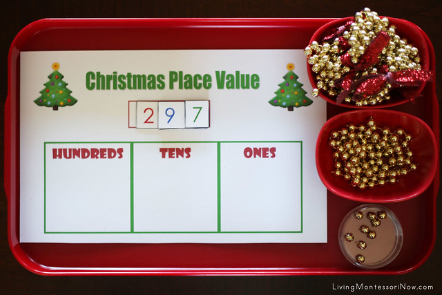 Christmas Place Value Tray