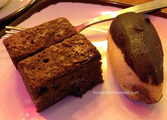 dessert: brownie and eclair