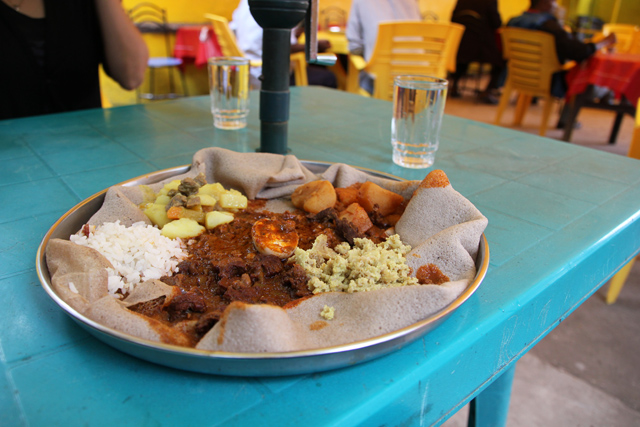 My first Ethiopian meal in Ethiopia