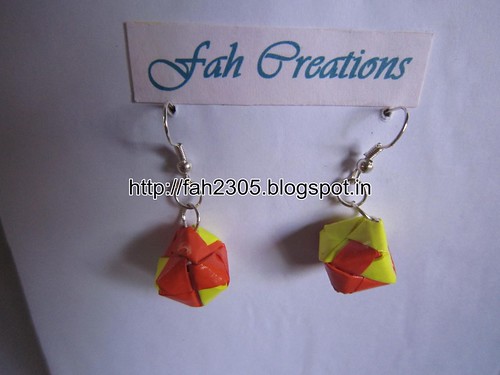Handmade Jewelry - Origami Paper Box Earrings (Small) (2) by fah2305