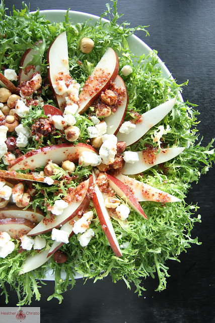 Frisee and Pear Salad with Cranberry Mustard Vinaigrette