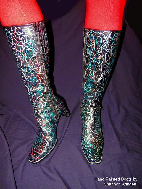 KringWEAR Hand Painted High Heeled Boots