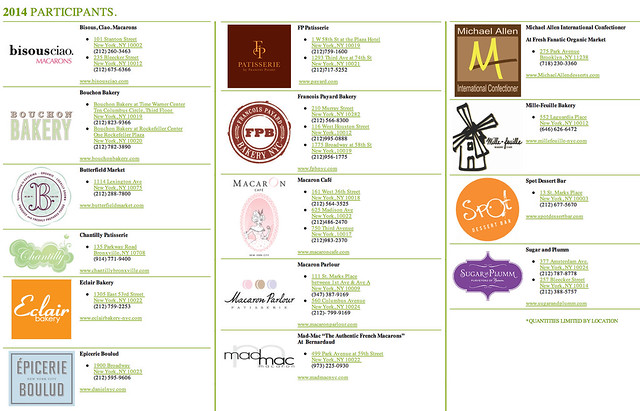 macaron day 2014 - participating locations